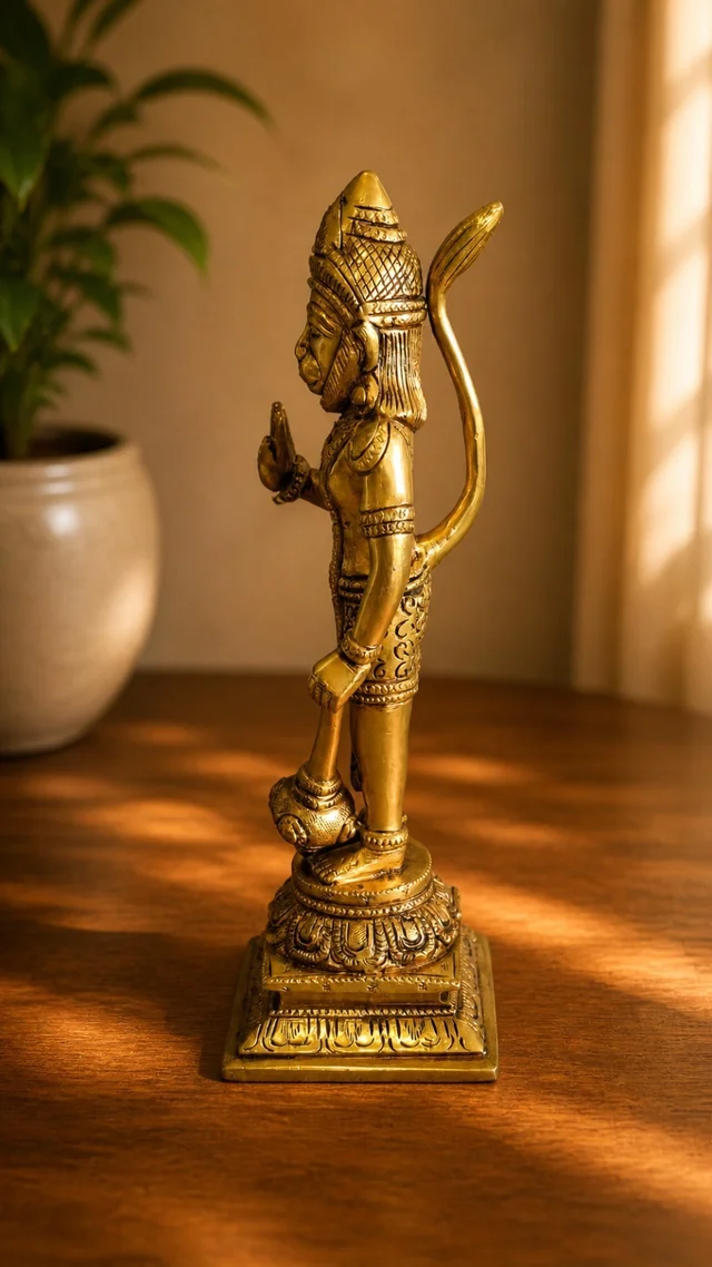 GS Decors Brass Hanuman 9.5''