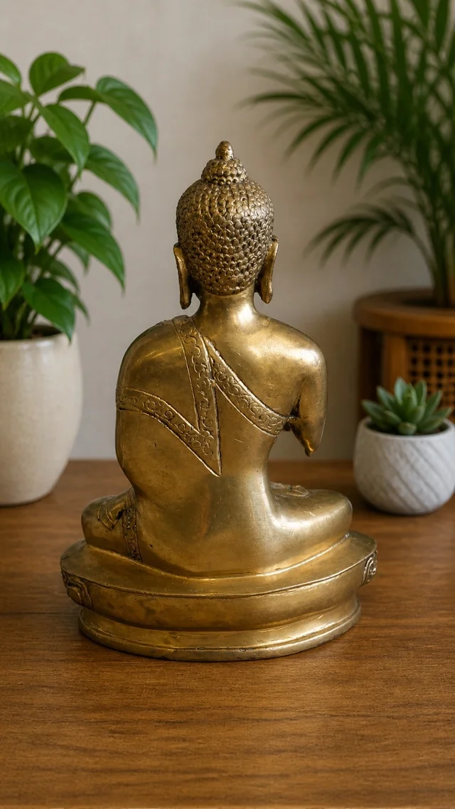 GS Decors Brass Buddha 10''