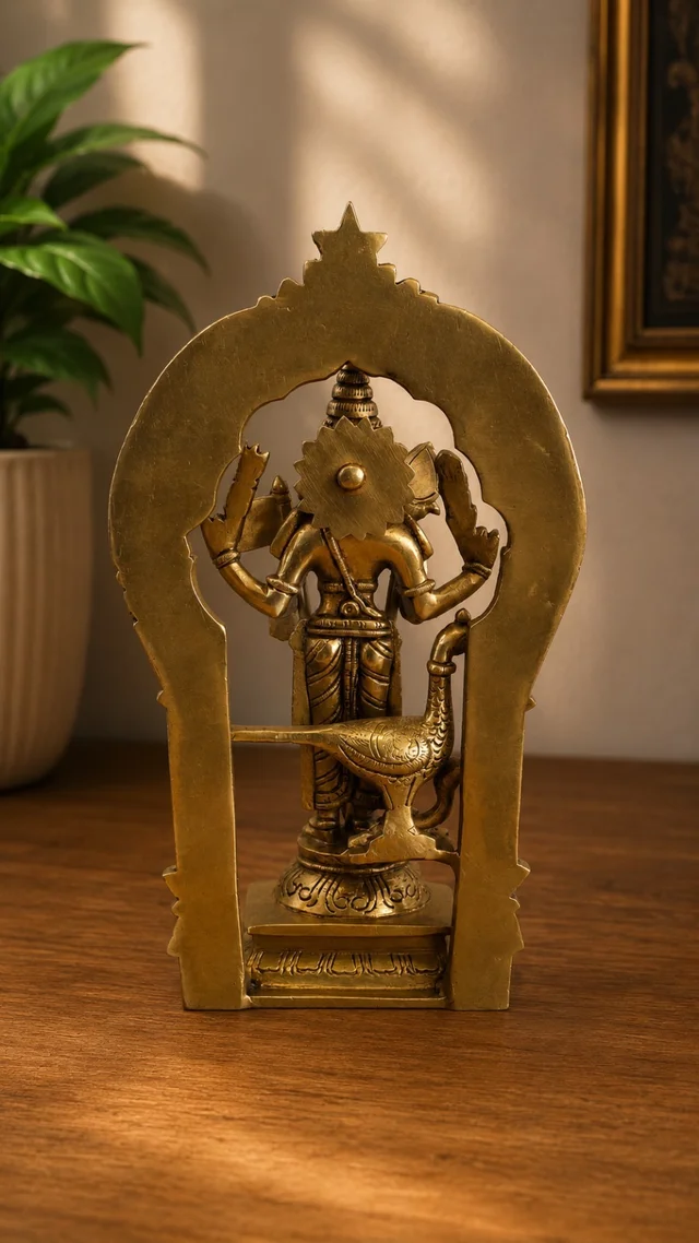 GS Decors Brass Murugan with Thiruvachi 10''