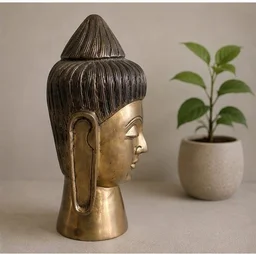 GS Decors Brass Buddha Face 8.5''