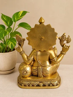 GS Decors Brass Sofa Ganesha 10''