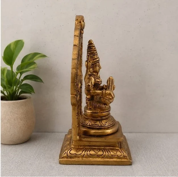 GS Decors Brass Saraswathi with Arch 5.5''