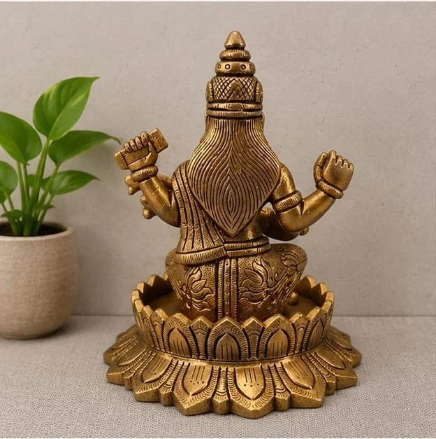 GS Decors Brass Lotus Saraswathi 5.5''