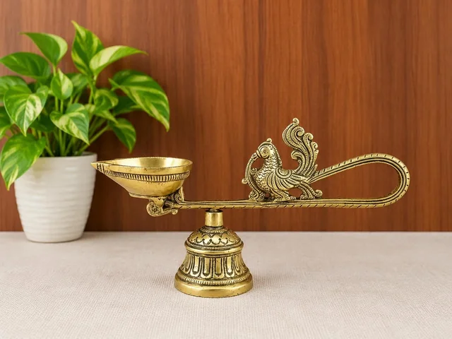 Brass Aarathi Deep with Bell 4'' 