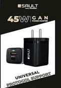 45W GAN Power Adapter Universal Protocol Support Complete charger 