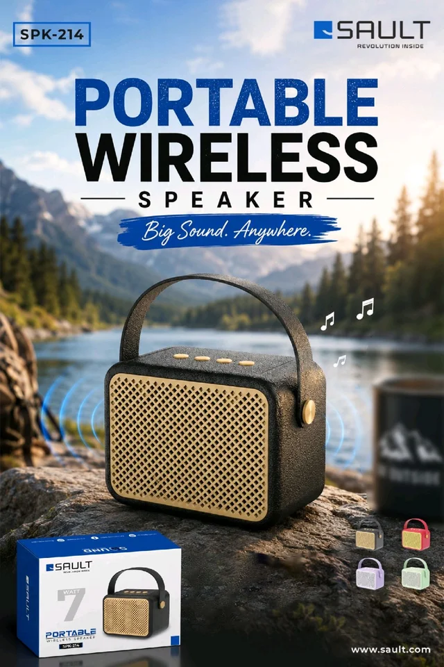Sault Portable Wireless Speaker 7W SPK-214 Best Quality Sound 