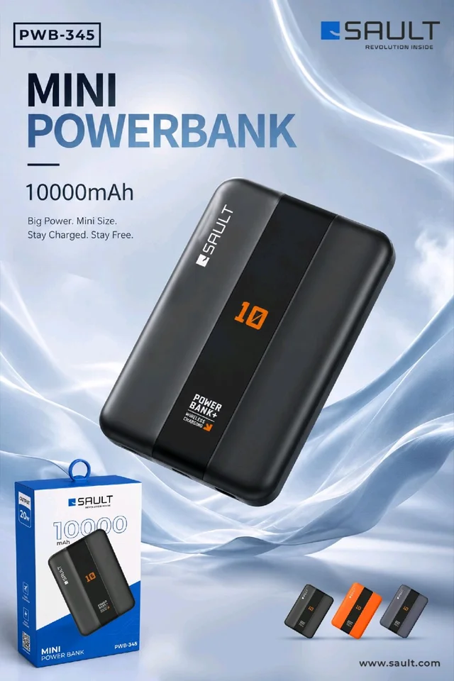 SAULT WIRELESS POWER BANK 1000mAh Mini Wireless Power Bank PWB-345