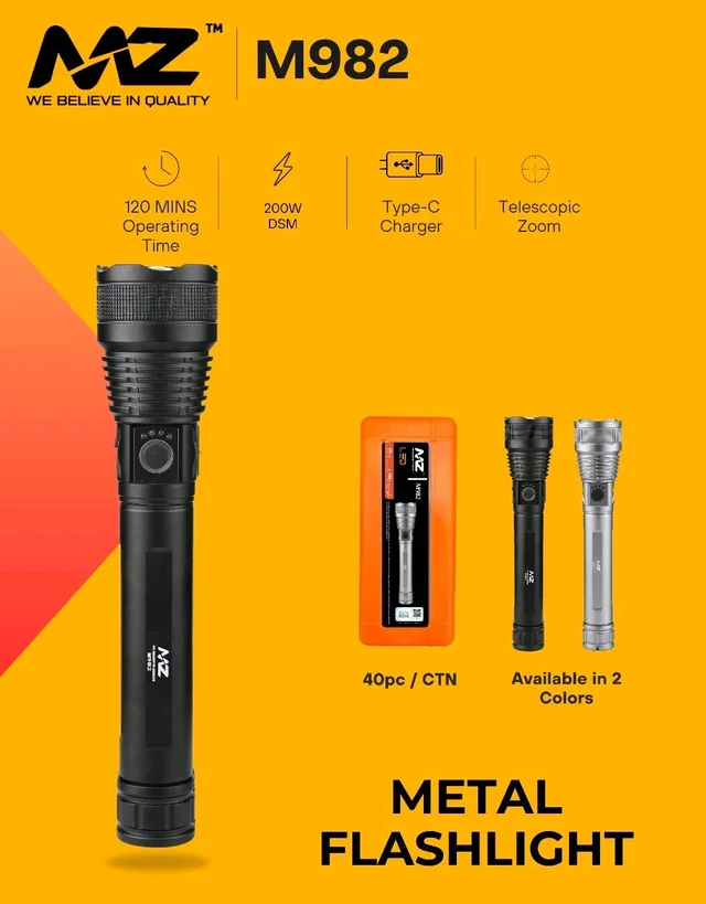 MZ M982-Pro - Tourch LED Telescope ZOOM LED Premium Quality Product 