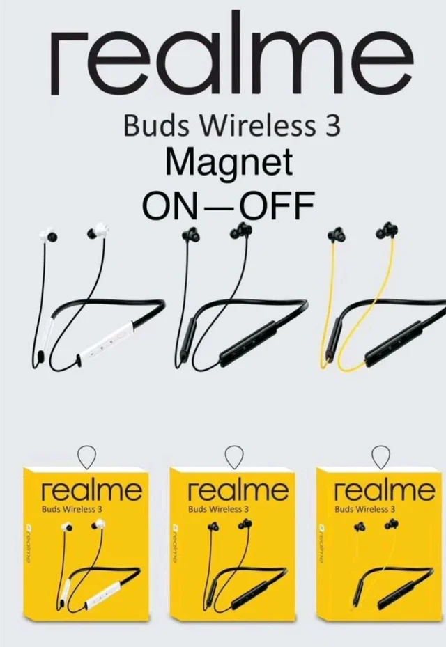 Realme Wireless3 Neckband Magnetic 🧲 on off OG Quality Sound 