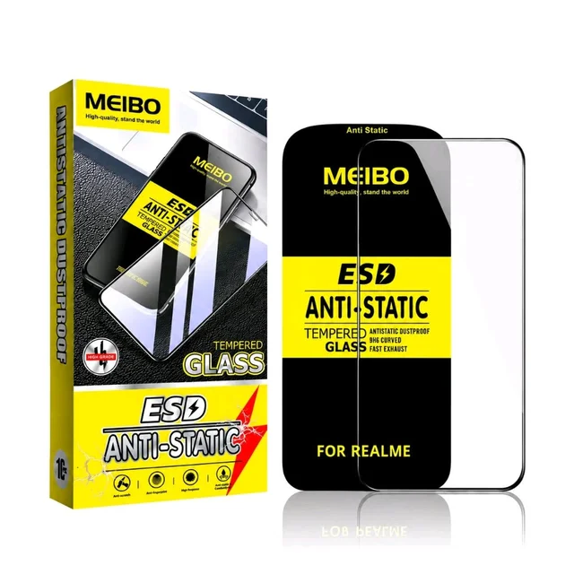 REALME MEIBO ESD Anti-static 6D Tempered Glass - Big Curve Edge - REALME 