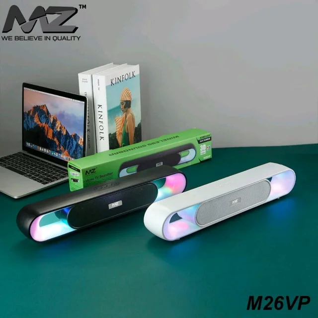 MZ Sound Bar M26VP 3D Sound Loud And Clear Wireless Sound Bar (With Colour Full Lights)