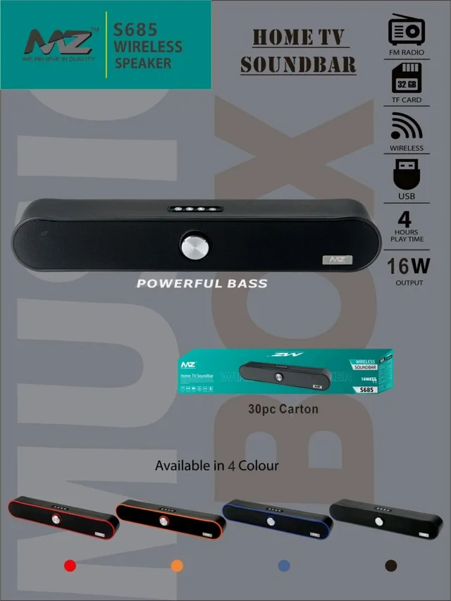 MZ Sound Bar S685 Wireless Sound Bar 16W Heavy Sound Quality 