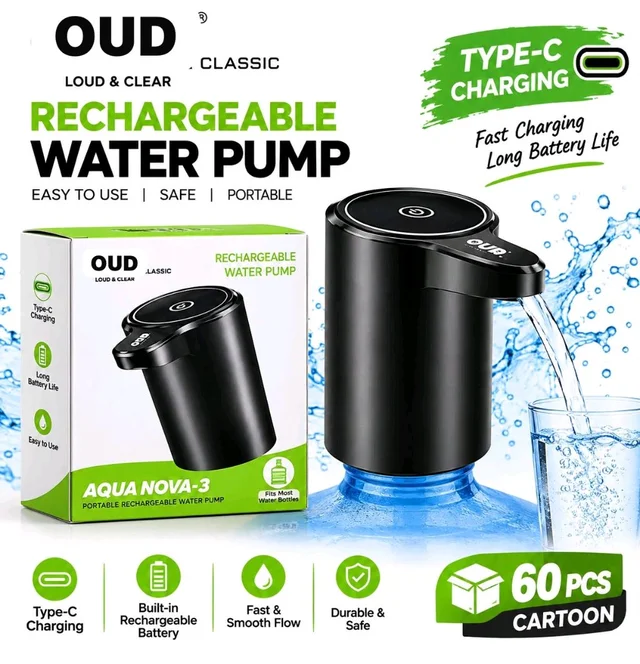 OUD Aquanova-3 Rechargeable Water Pump Type -C Charging Port Portable Water Pump 