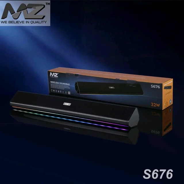 MZ S676 Sound Bar Heavy Quality And Sound With LED Light with Wall Handing Stand Premium Quality Sound 