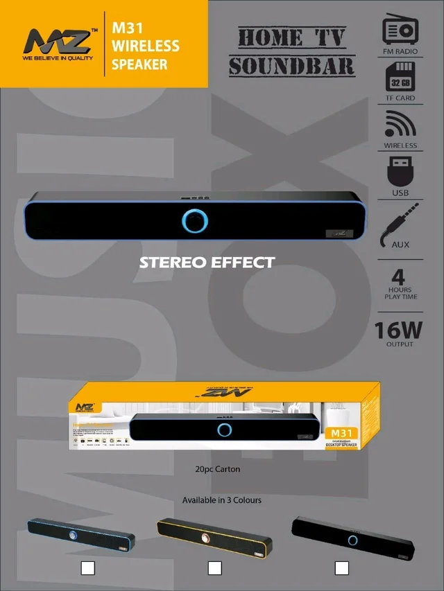 MZ M31 Sound Bar Home TV Sound Bar Best Heavy Quality Sound With Volume Button 
