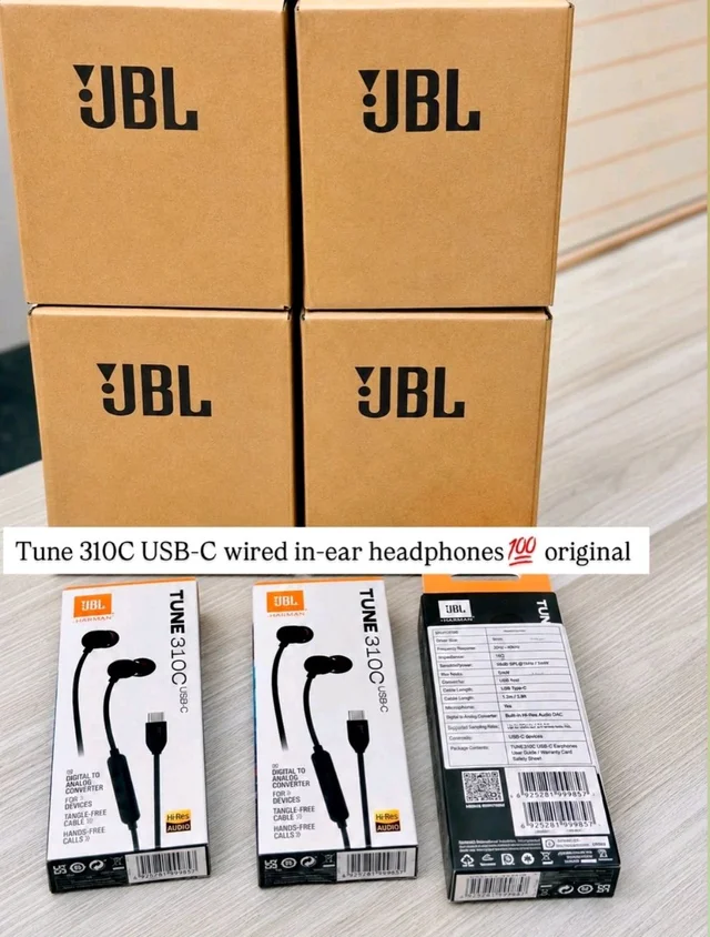JBL Earphones Tune 310C USB-C wired in-ear headphones Care Original 