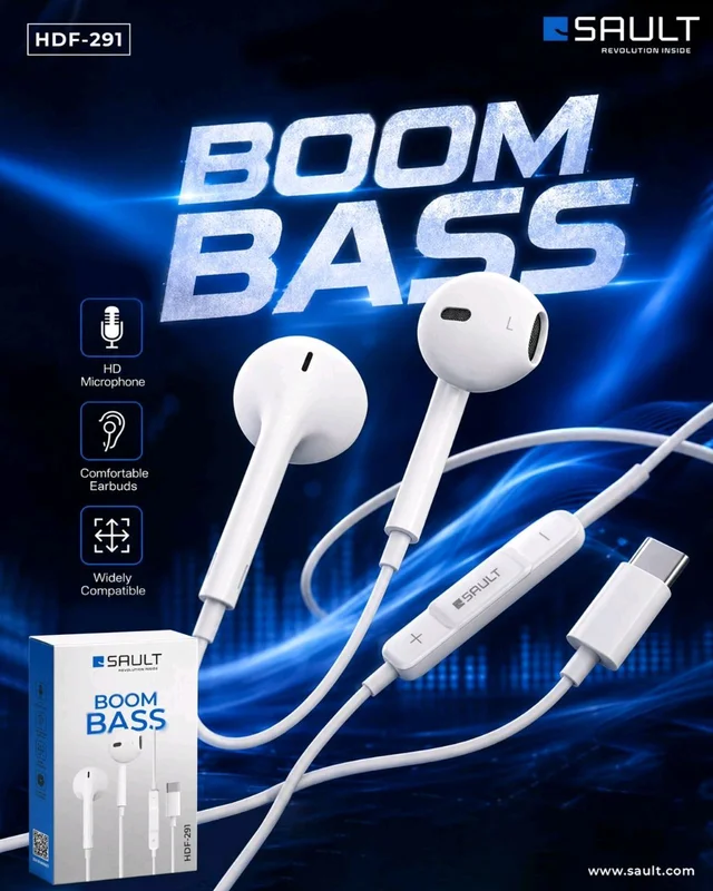 SAULT Earphone Boom Bass HDF-291 With One Year Guarantee Best Quality 