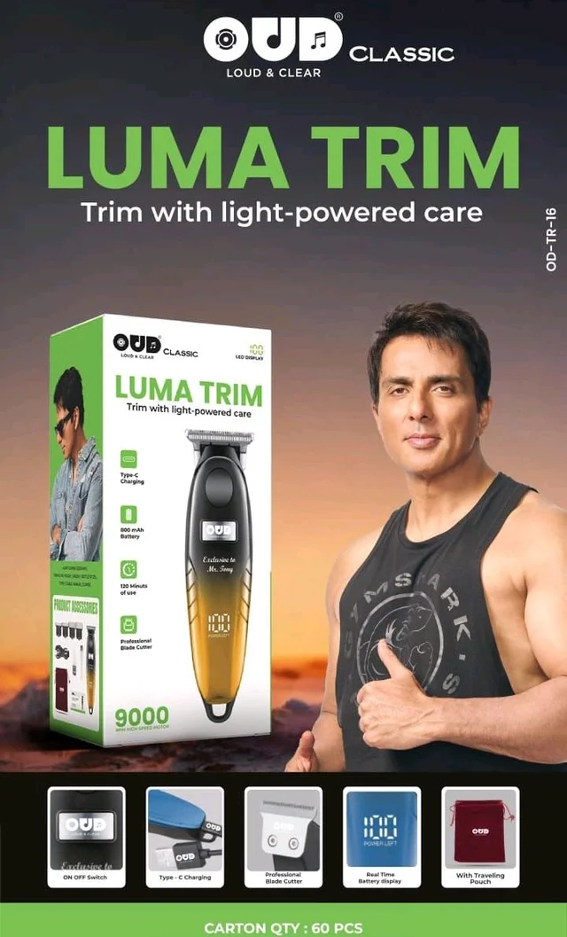 OUD LUMA Trimmer Best Quality Shaving Machine With Type -C Charging Professional Blade Cutter 