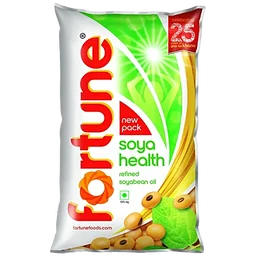Fortune Soya Health Refined Soyabean Oil, 870 g Pouch