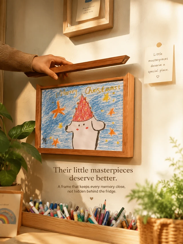 Story Maker Wooden Kids Drawing Display Frame