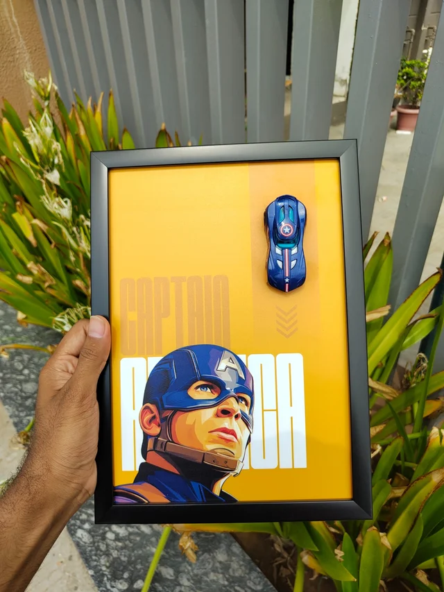 Caption America Die-Cast Frame | Premium Display
