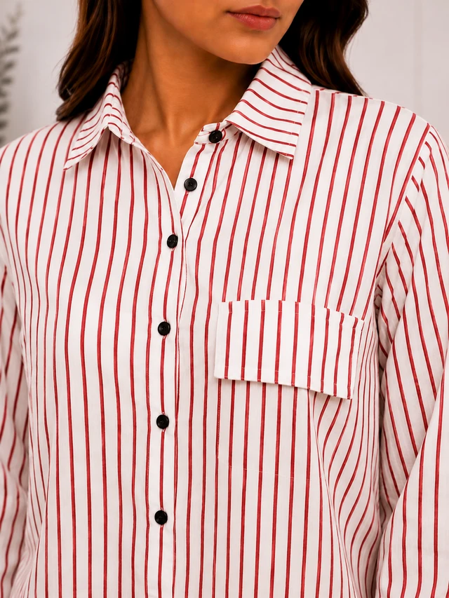 Pinstripe Shirt & Trouser Co-Ord Set