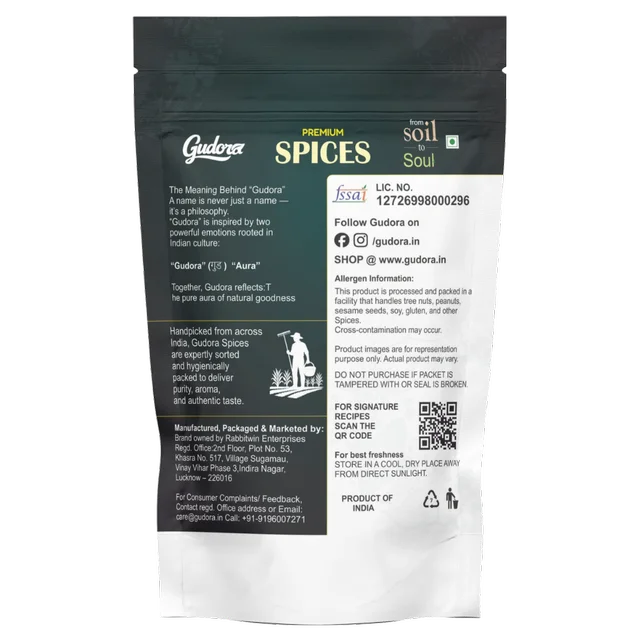 Gudora Everyday Whole Spices essential - 6 Spices (100g Each)