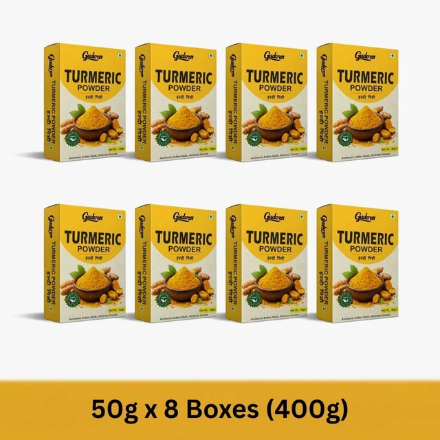 Gudora Turmeric Powder | Premium Haldi | High Curcumin - 400g (Pack of 8)