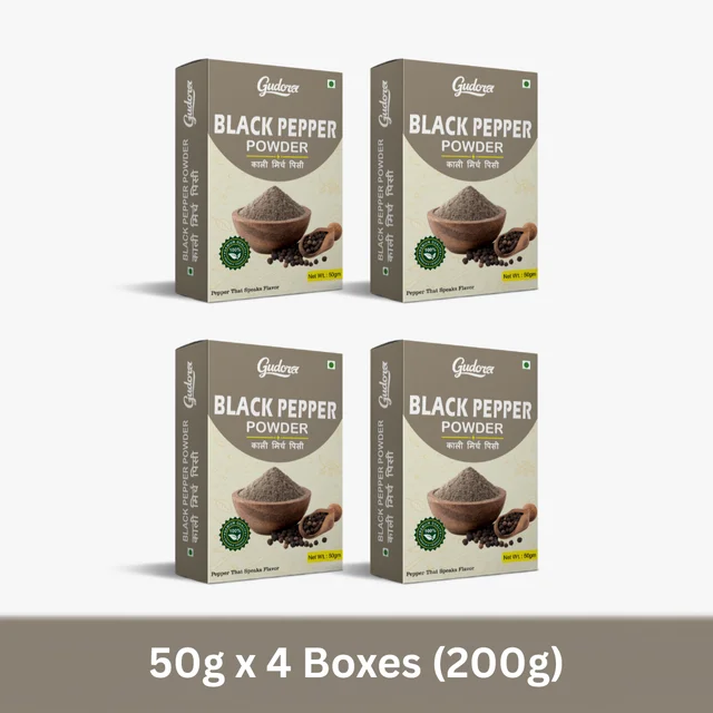 Black Pepper Powder | Kali Mirch Powder - 200g (Pack of 4)