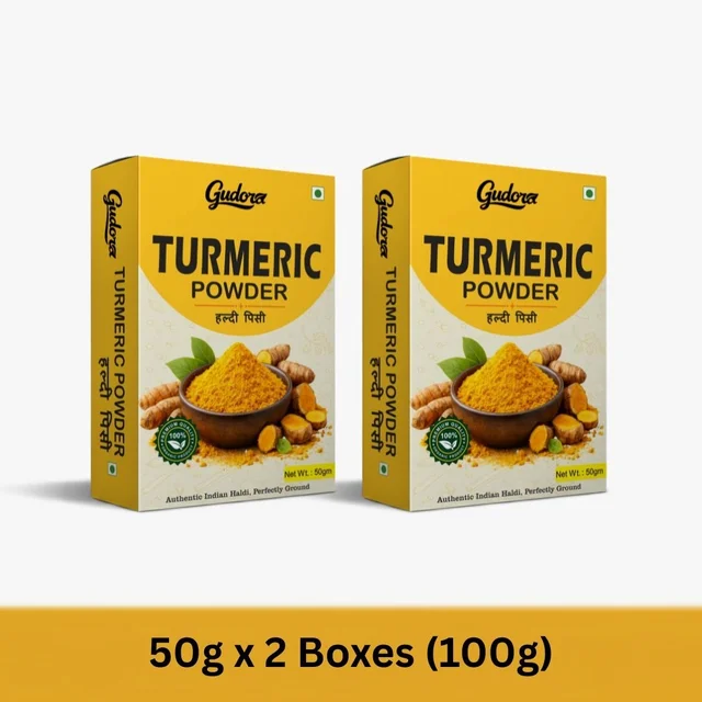 Gudora Turmeric Powder | Premium Haldi | High Curcumin - 100g (Pack of 2)