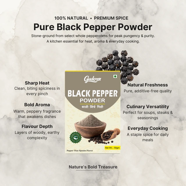 Black Pepper Powder | Kali Mirch Powder - 50g