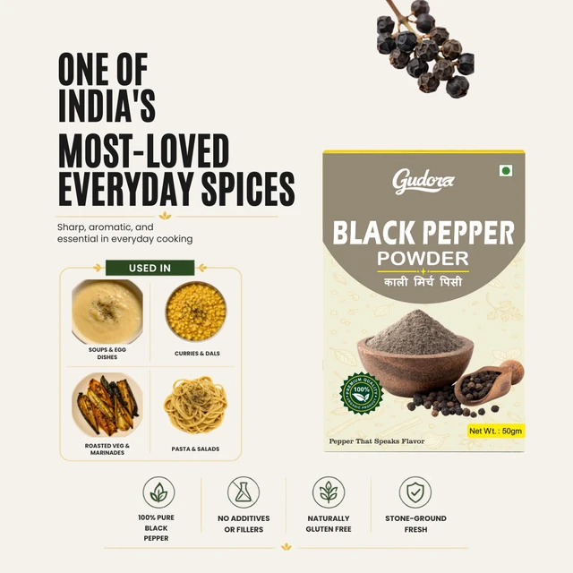 Black Pepper Powder | Kali Mirch Powder - 50g