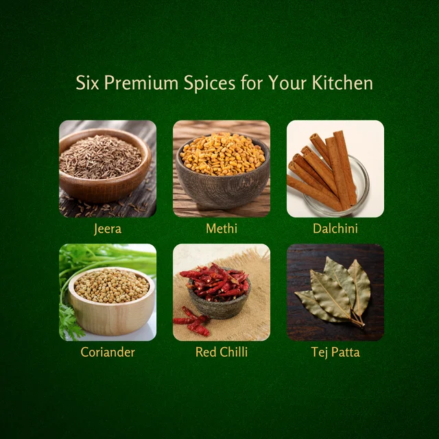Gudora Everyday Whole Spices essential - 6 Spices (100g Each)