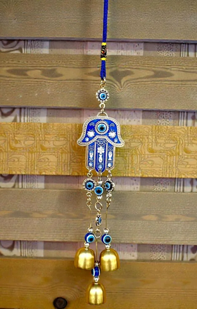 Golden Wind Chime Evil Eye