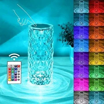 Rechargeable Rose Touch Crystal Lamp 