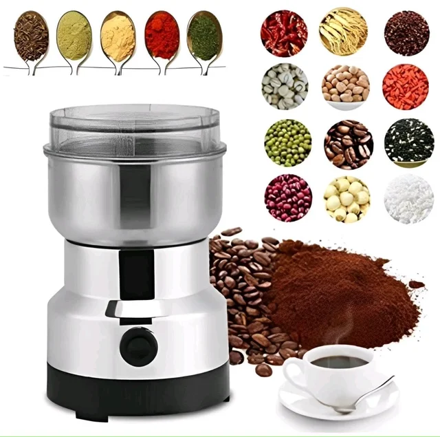 Nima Electric Spice & Coffee Grinder Machine:  150W stainless steel multipurpose dry masala, nut, and coffee bean maker