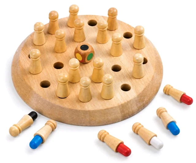 Wooden Chess Game for Kids, Educational Brain Development Puzzle Toy, Memory Matching Board Game, Colorful Match Stick Chess for Boys, Girls & Adults, Eco-Friendly Indoor Games, Ages 3-10