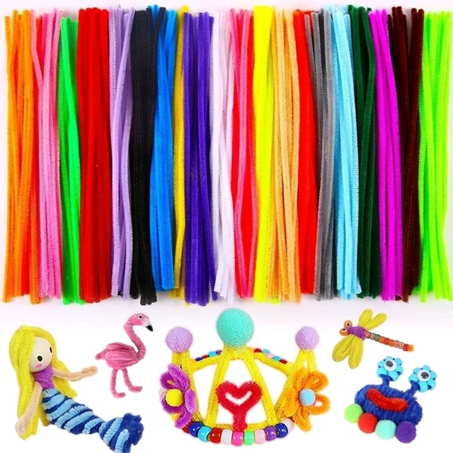 6mm Pipe Cleaners Craft,Chenille Stems for DIY Flowers, Limpia Pipas Fluffy Fuzzy Sticks for Gift Wrapping, Party Decorations 100pcs Pack