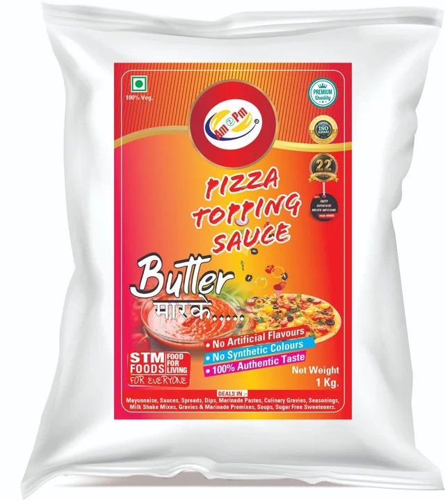Pizza Topping - 1 Kg Packet, Creamy Red, Liquid, 1 Kg, Sauce