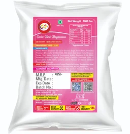 AM2PM Garlic Herb Mayonnaise - 1 Kg Packet, White, Emulsion Liquid, 1 Kg, Mayonnaise
