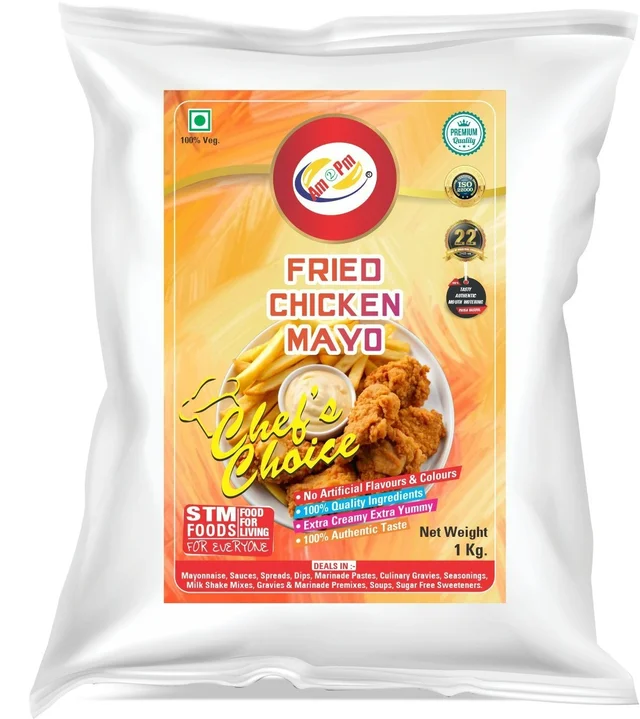 Fried Chicken Mayonnaise - 1 kg Packet, Lite Whitish Red, Emulsion Liquid, 1 Kg, Mayonnaise