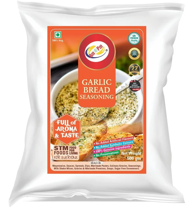 AM2PM Garlic Bread Seasoning - 500 gm, Dusty Yellow, Powder, 500 gm, Seasoning & Sprinkler