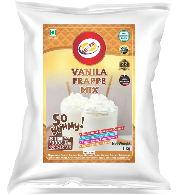 AM2PM Vanila Frappe Mix - 1 Kg Packet, White, Powder, 1 Kg, Powder Premixes for Thick Shakes