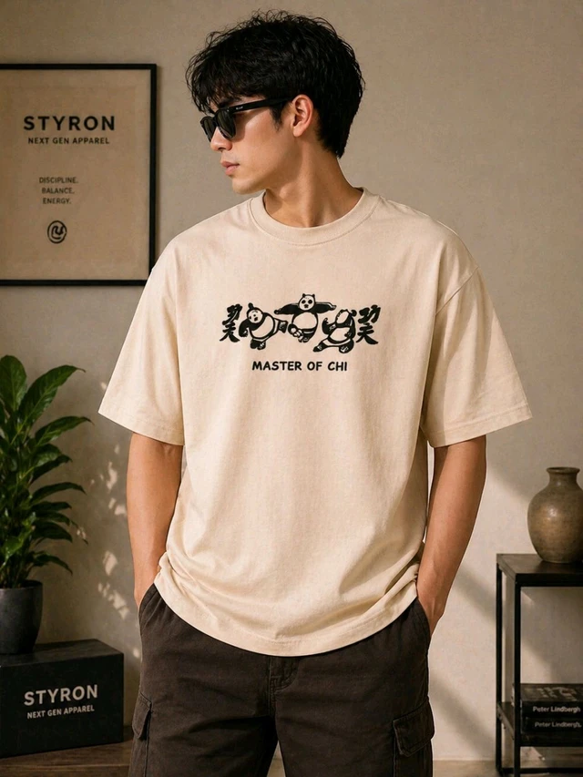 STYRON Master of Chi Oversized T-Shirt – Premium Streetwear Panda Print