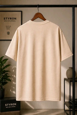 STYRON Master of Chi Oversized T-Shirt – Premium Streetwear Panda Print - L, Beige
