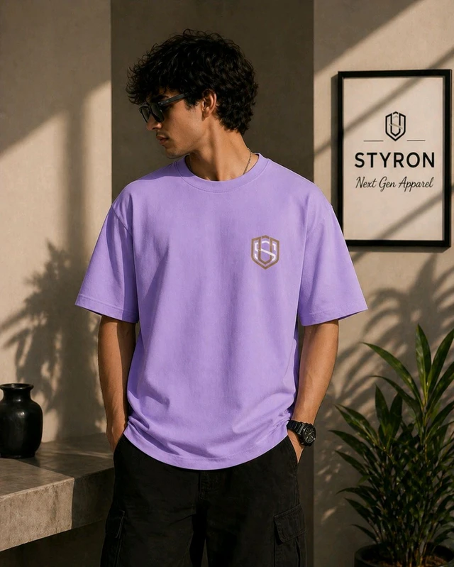 STYRON Senna 27 Oversized T-Shirt – Premium Motorsport Graphic Tee - S, Lavender