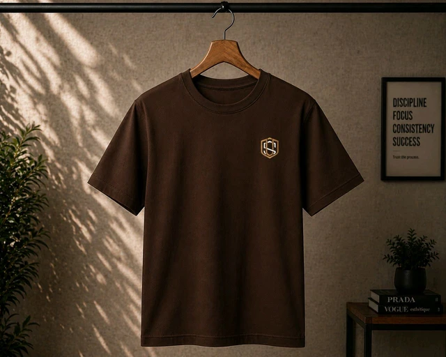 STYRON Racing 44 Oversized T-Shirt – Cartoon Motorsport Graphic Tee - L, brown