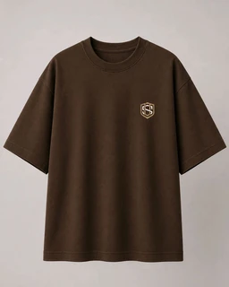 STYRON Oversized Graphic T-Shirt – “Live Your Story” Back Print (Brown) - M, Brown