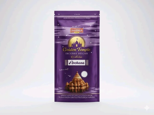 Charbhuja Golden Temple Incense Sticks (Archana) 110g