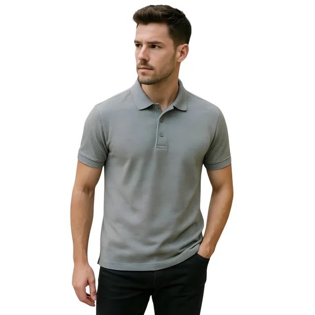 KILBN TEX GREY POLO T-SHIRT - 2XL, GREY